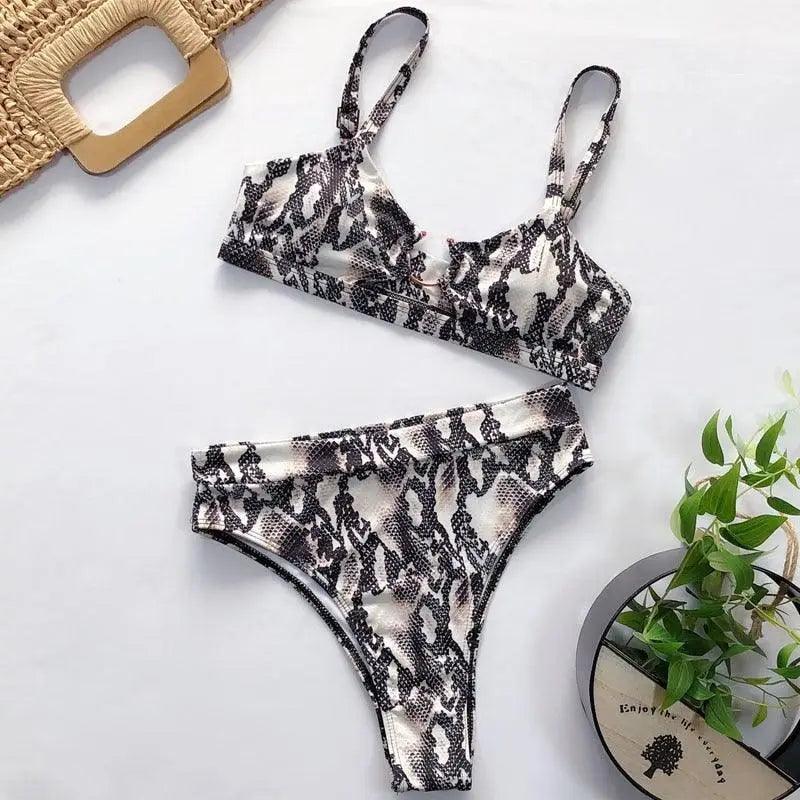 Women New High Waist Bikini Swimsuit Modern Swimwear Female Thong Brazilian Bikini Set Bathing Suit Bather Women's Twist Front High Waisted Bikini Swimsuit Halter Drawstring Tie Side Bottom Two Piece Bathing Suit