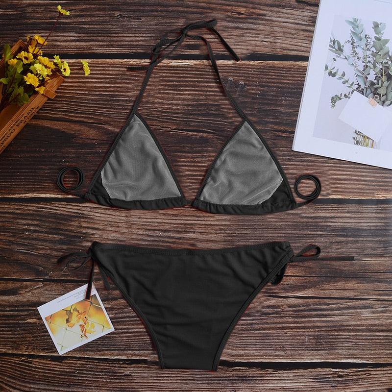Women One Size Bright Color Swimwear Women's Bikini Pure Color Micro Bikini Charming Bra Bottom Swimsuits New Summer Style Lady Bandage Bikini Set Push-up Bra Bathing Suit Swimsuit