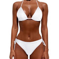 Women One Size Bright Color Swimwear Women's Bikini Pure Color Micro Bikini Charming Bra Bottom Swimsuits New Summer Style Lady Bandage Bikini Set Push-up Bra Bathing Suit Swimsuit