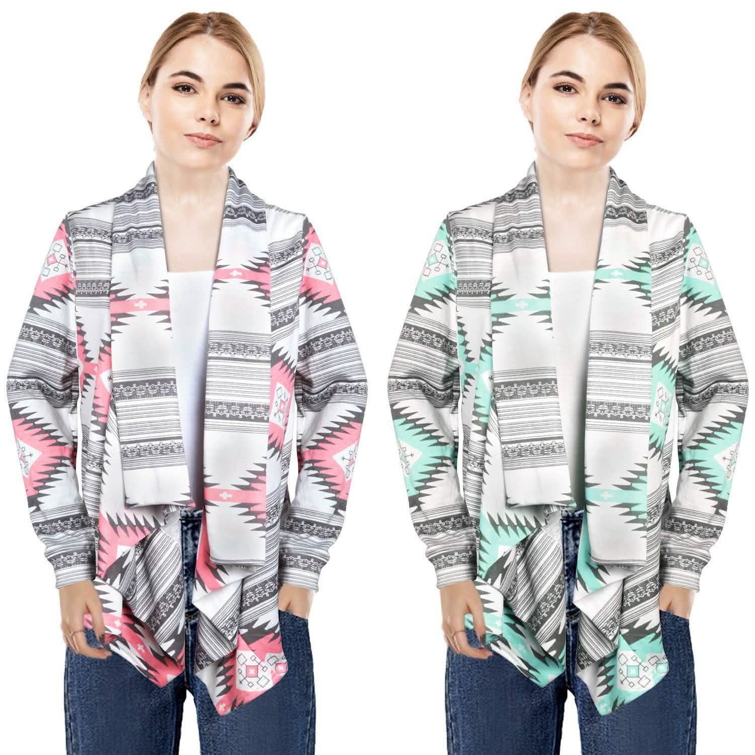 Women Open Front Long Sleeve Cardigan