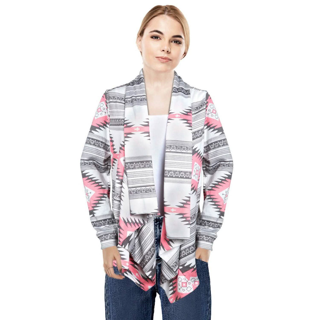 Women Open Front Long Sleeve Cardigan