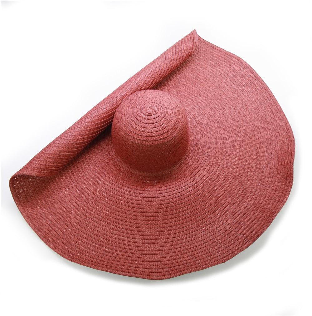 Women Oversized Foldable Summer Large Wide Hat Beach Straw Hat Cute Sun Cap Retro Foldable Handmade Big Hats Ladies UV Protection Hat Vintage Summer Sun Beach Hats