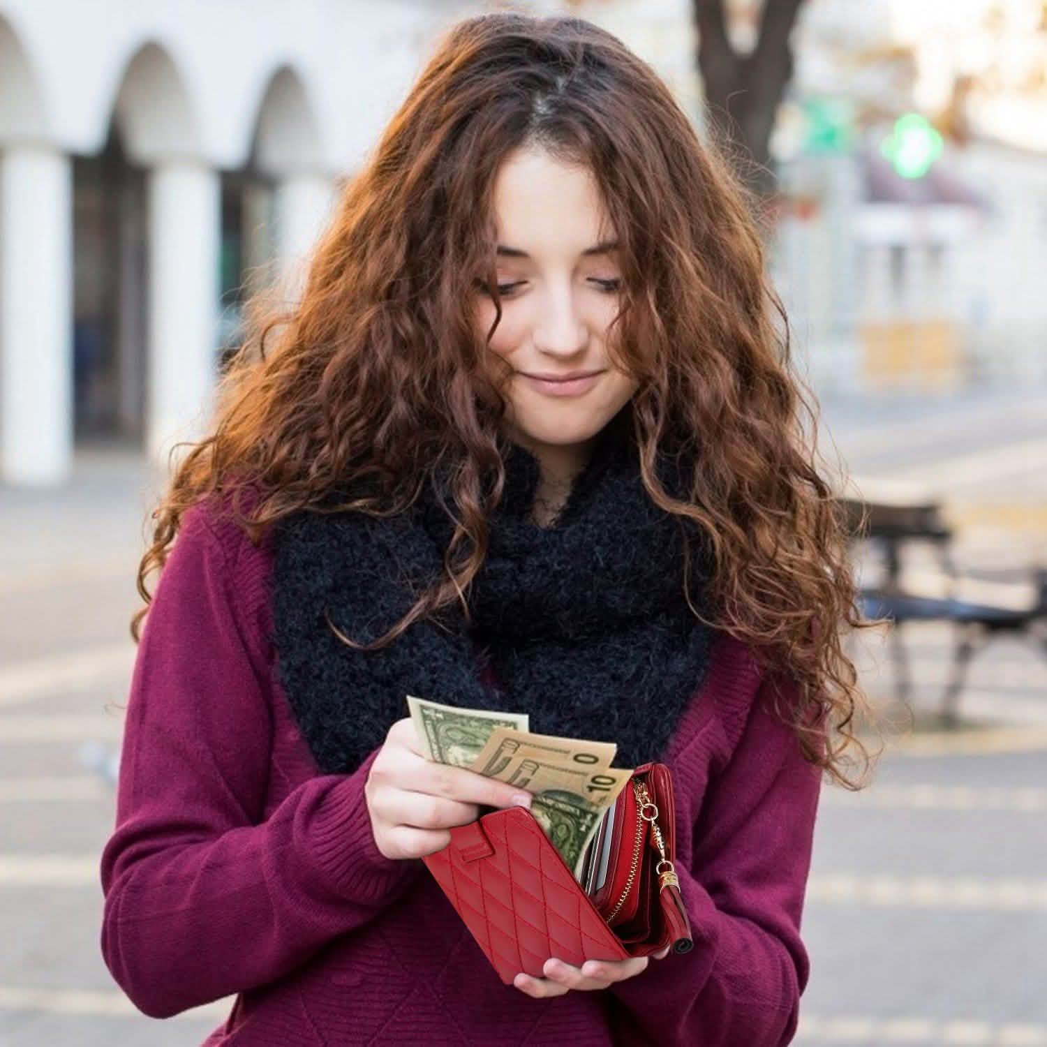 Women PU Leather Clutch Wallet