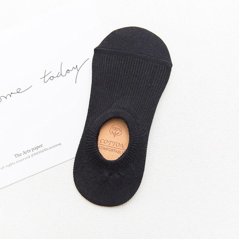 Women's Cute Cotton Invisible No Show Non-Slip Summer Candy Solid Color Silicone Short Socks Fashion Thin Ankle Boat Socks