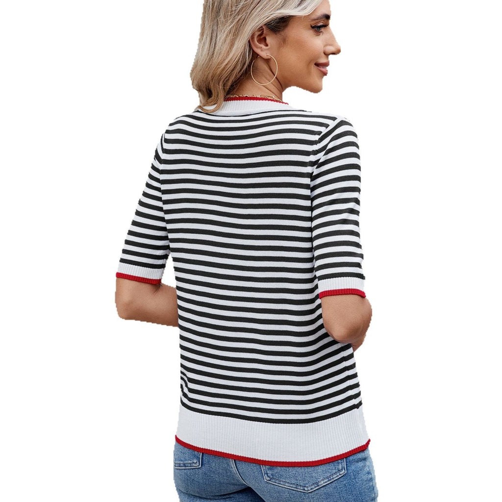 Women's striped T-shirt short sleeved shirt