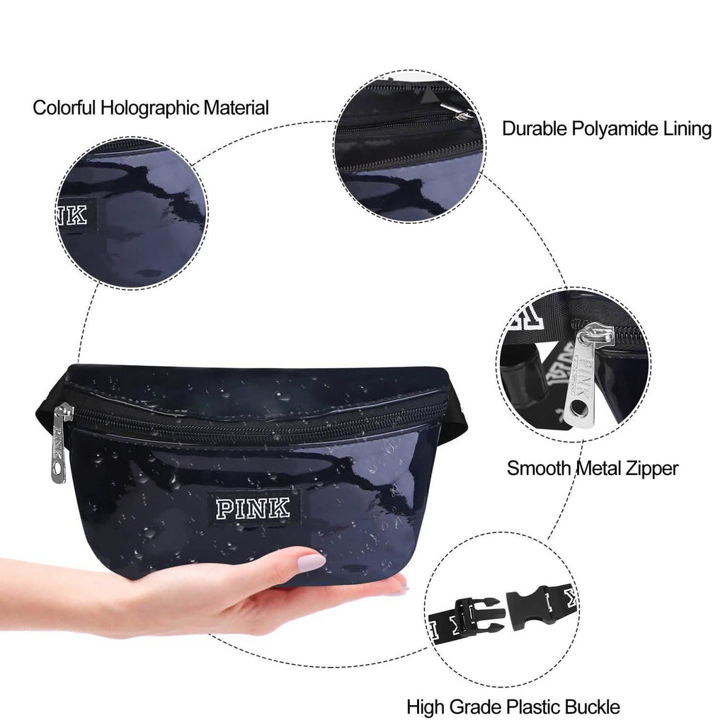 Women Shiny Leather Waist Pack Bag