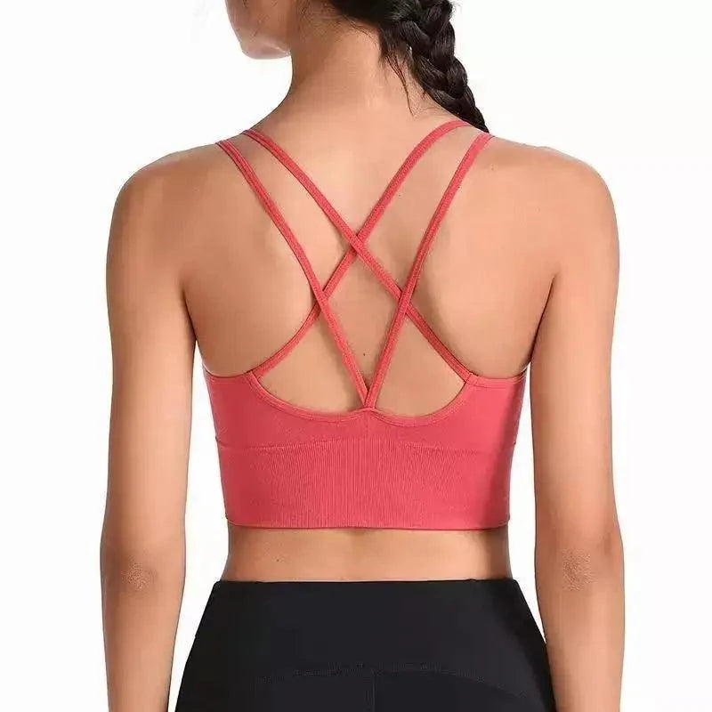 Women Sports Bra Sexy Brathable Sports Top Yoga Bra Push Up Top Female Gym Fitness Sports Underwear Female Seamless bra