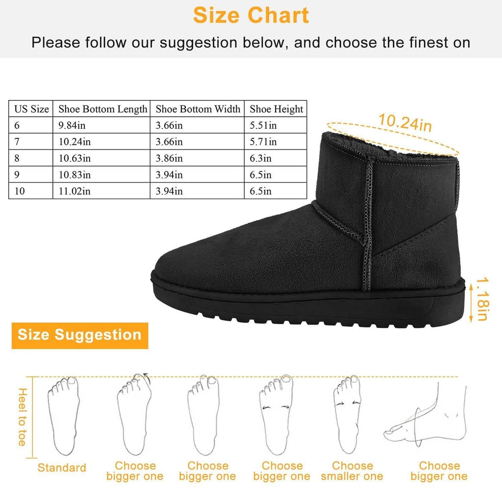 Women Suede Mid-Calf Snow Boot with Anti-slip Rubber Base