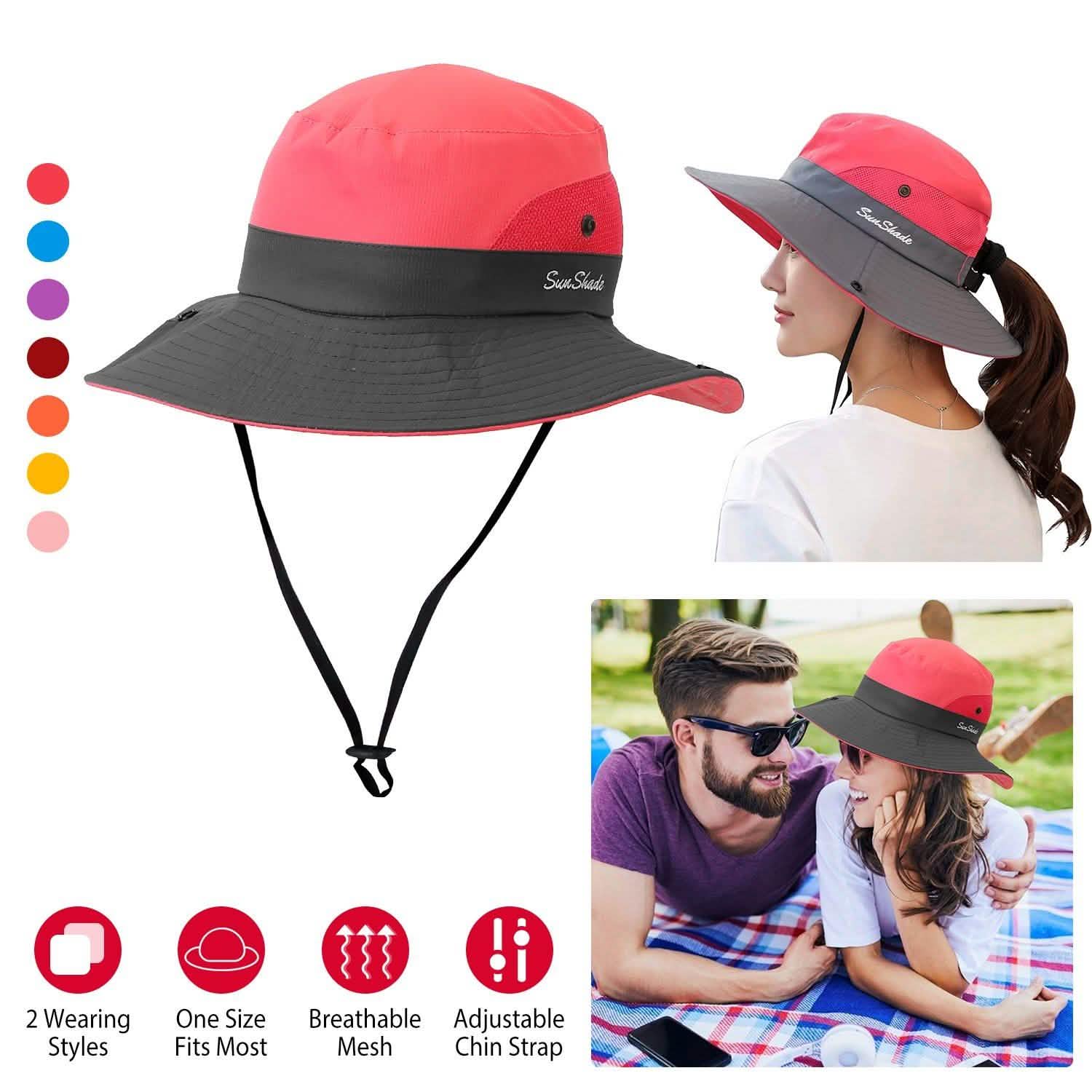 Women Summer Sun Bucket Hats Foldable