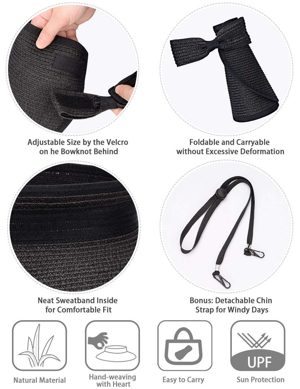 Women Summer Visors Hat Foldable Sun Cap Sun Visor Hats for Women Wide Women's Beach Summer Hat Women's Fedoras Large Beach Hats Lady Beach UV Protection Caps Soft Comfortable Hat