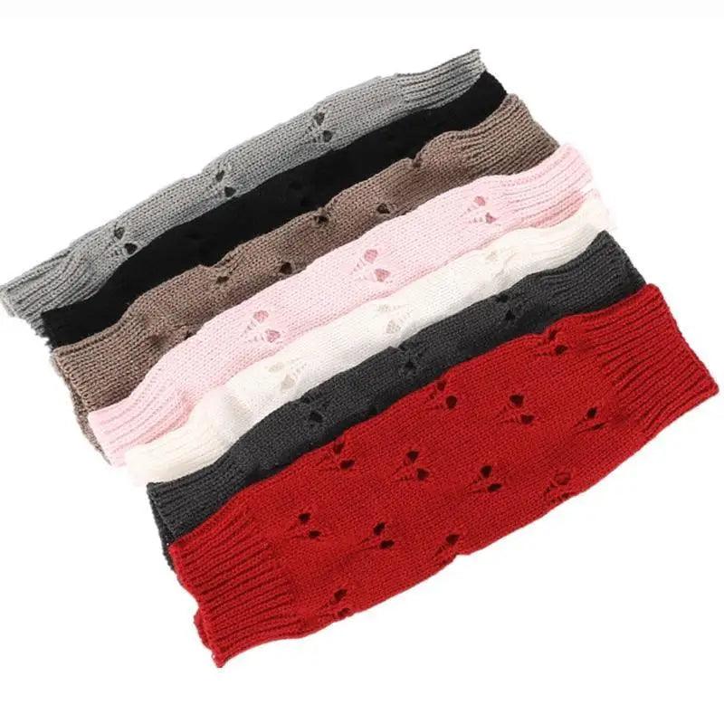 Women Vintage Gloves Hand Warmer Winter Gloves Women Arm Heart Mitten Warm Fingerless Gloves