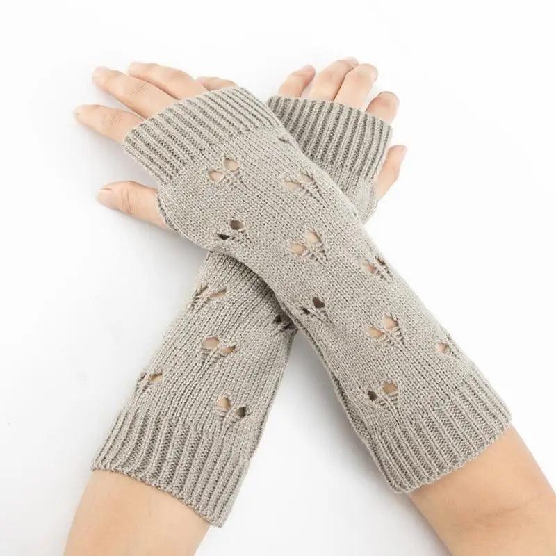 Women Vintage Gloves Hand Warmer Winter Gloves Women Arm Heart Mitten Warm Fingerless Gloves