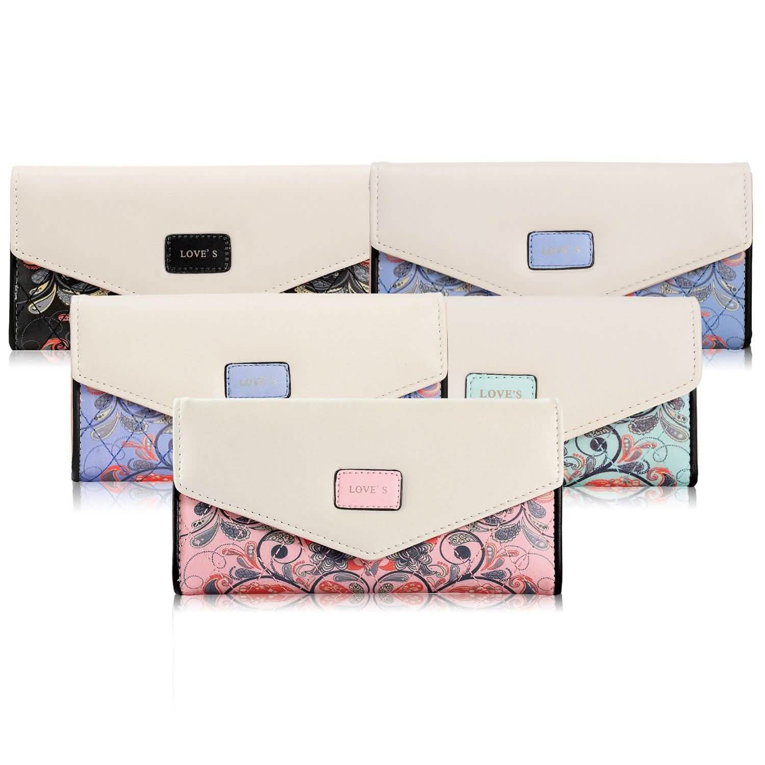 Women Wallet Soft Leather Trifold Clutch Purse