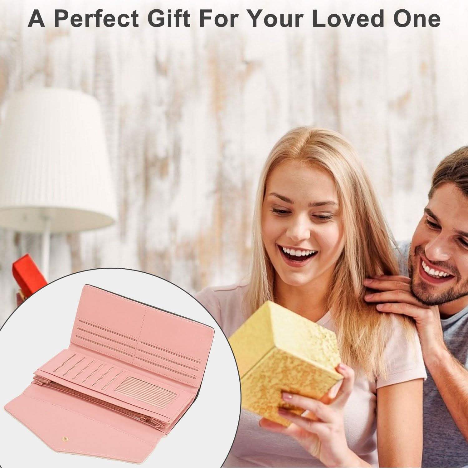 Women Wallet Soft Leather Trifold Clutch Purse