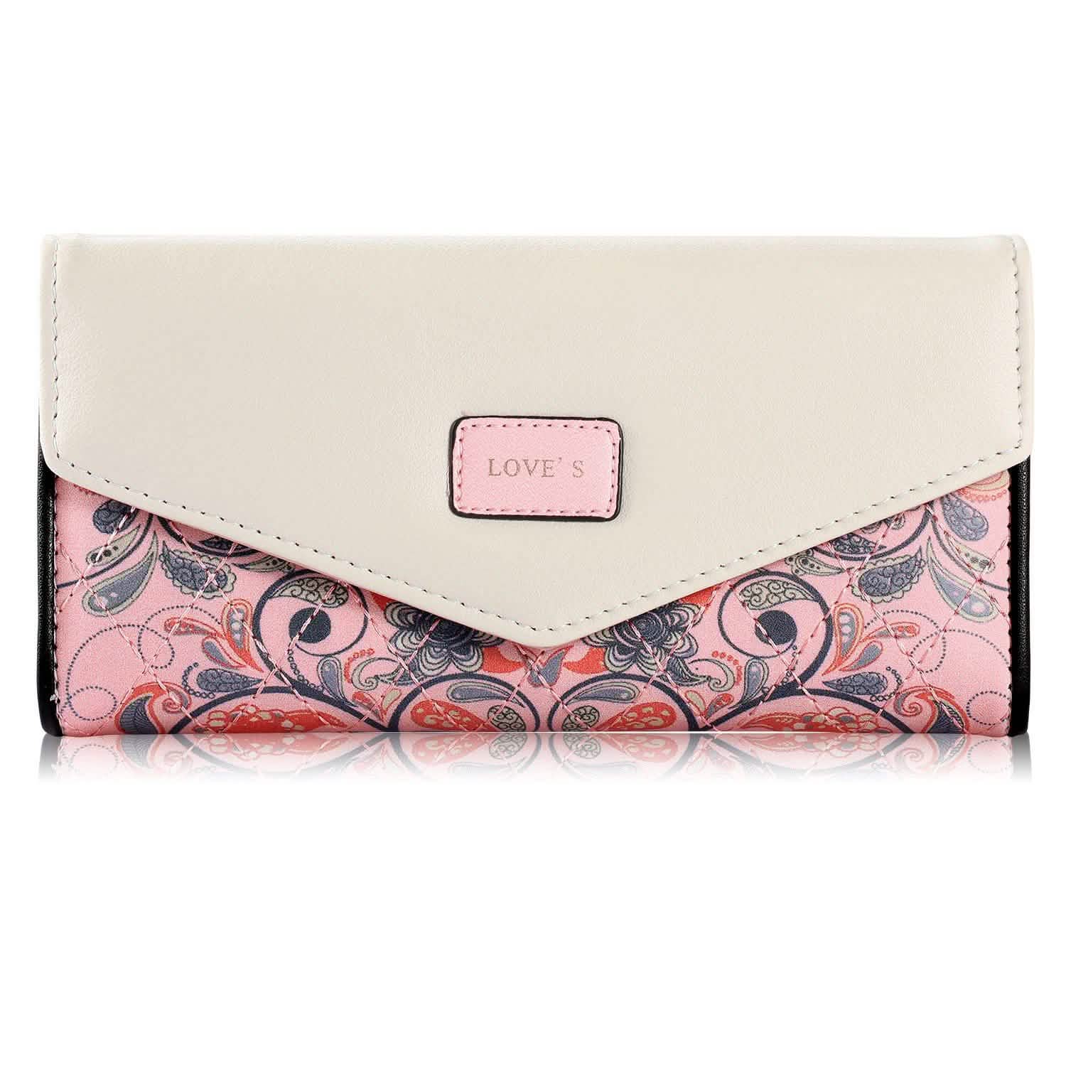 Women Wallet Soft Leather Trifold Clutch Purse
