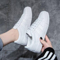 Women White Casual Shoes Casual Women Sneakers Flats Girl Breathble Vulcanized Shoes Lace Up White Casual Style Comfortable Sneakers Eco Leather Street Sneakers