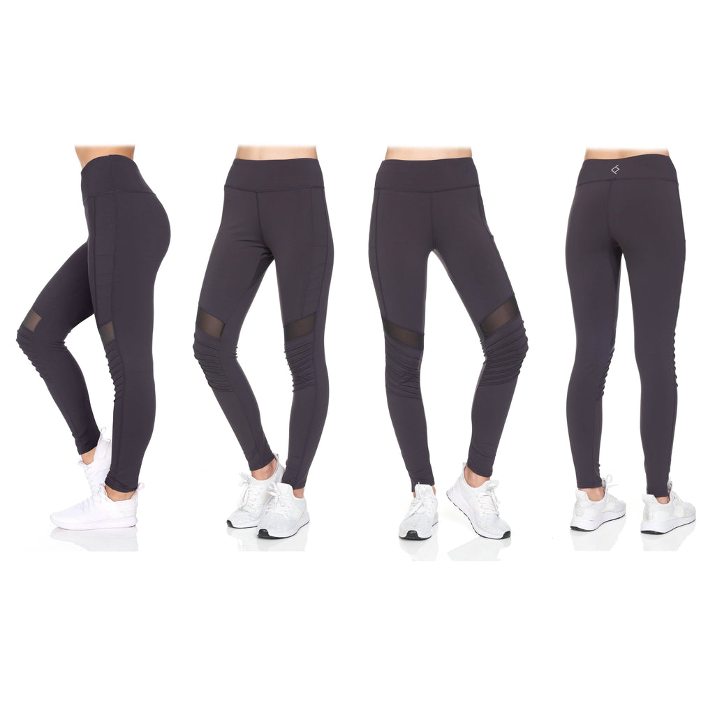 Women's 2-Pack Women's High Waist Active Full Length Leggings with Motto