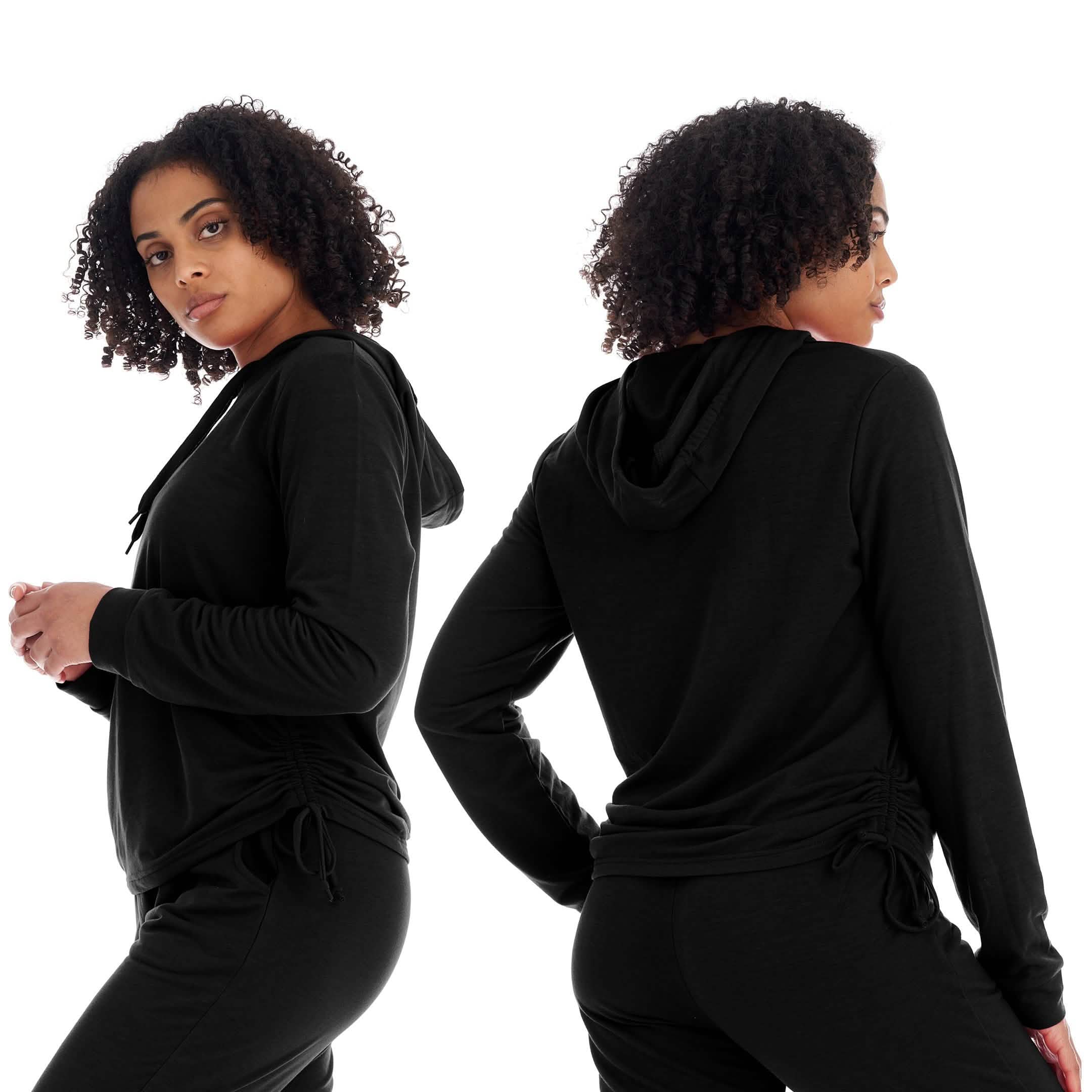 Women's Athleisure French Terry Fleece Pullover Hoodie Sweatshirt