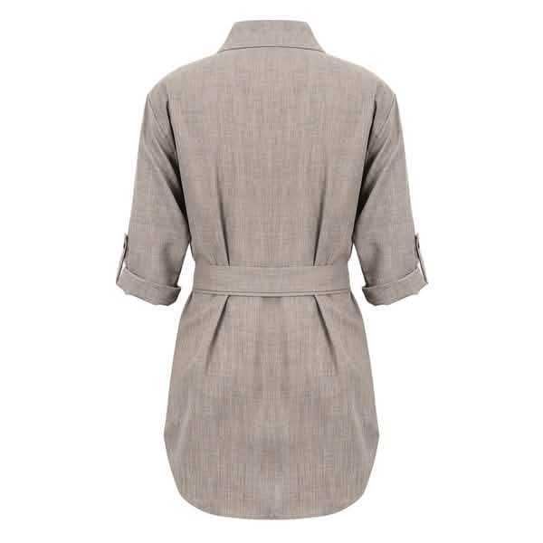 Women's Buttons Turn-Down Casual Shirt Dress
