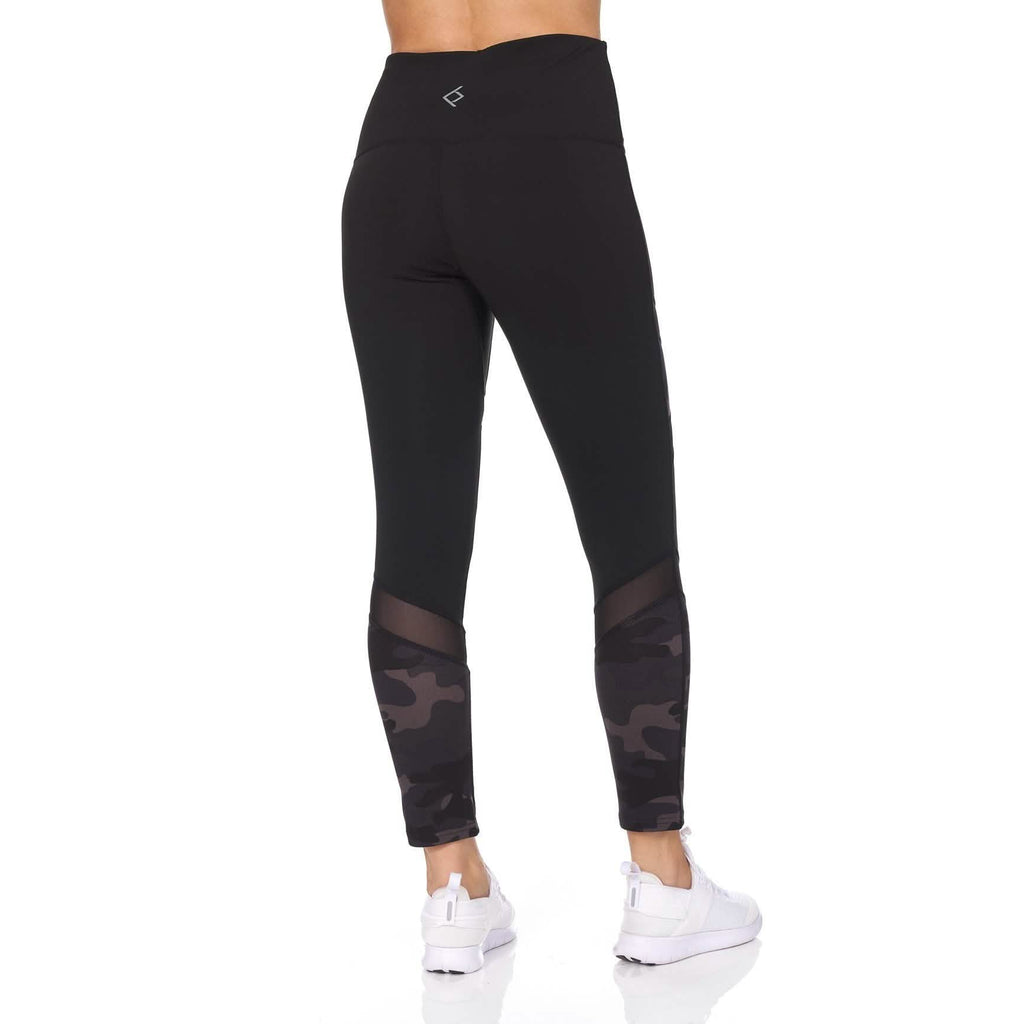 Women's Camo 7/8 High Waist Legging With Sheer Mesh