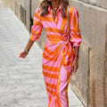 Women's Casual Boho Long Shirt Dress