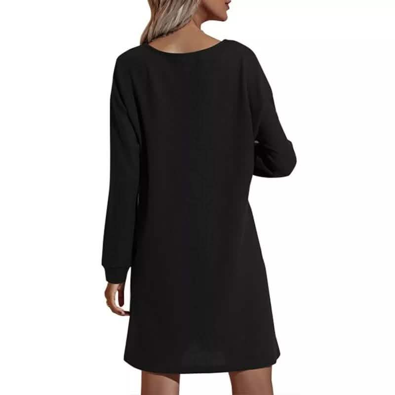 Women's Casual Dresses V-Neck Buttoned Hip Knitted Dresses