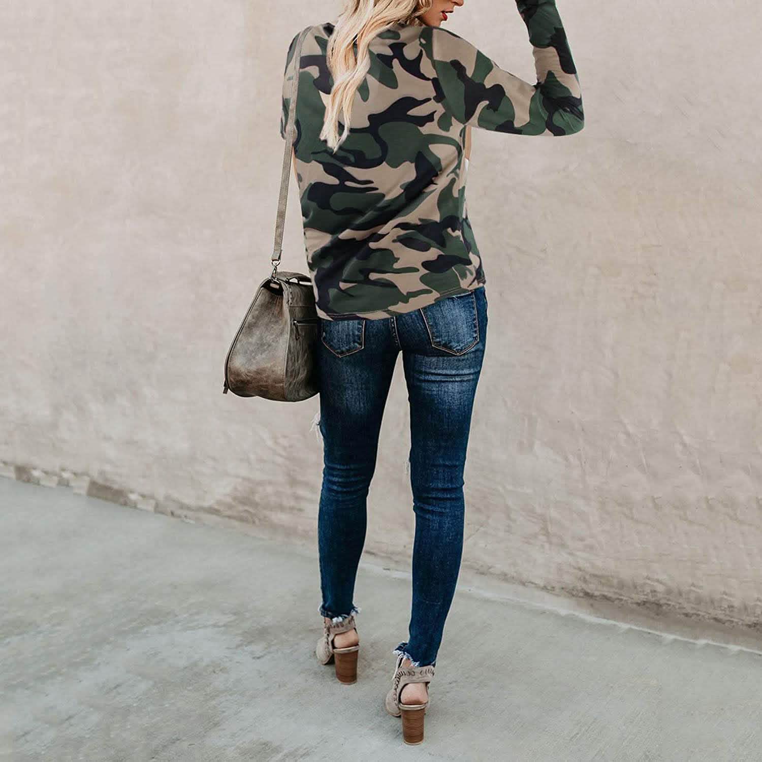 Women's Casual Leopard Print Tops Long Sleeve T Shirt Cute Blouse Graphic Tees