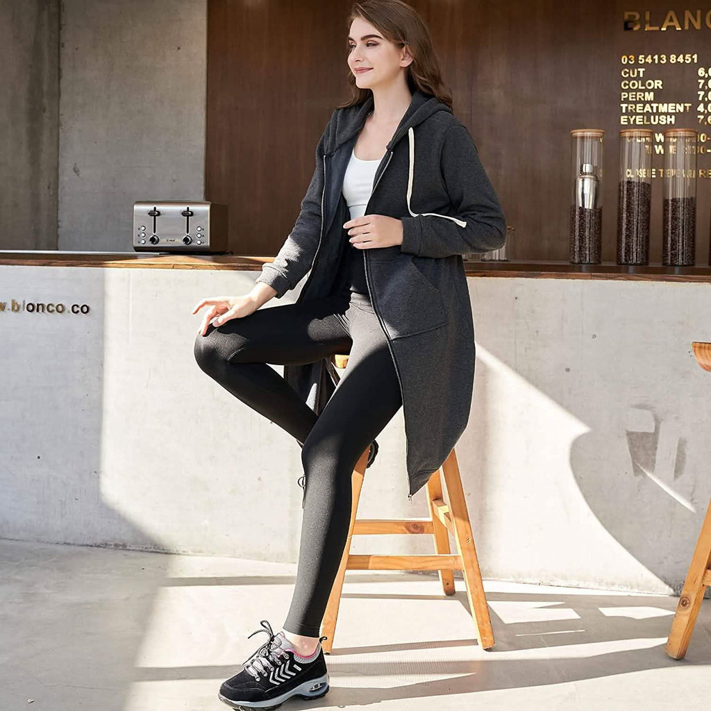 Women's Casual Zip up Hoodies Long Tunic Sweatshirts Jackets Fashion Plus Size Hoodie with Pockets