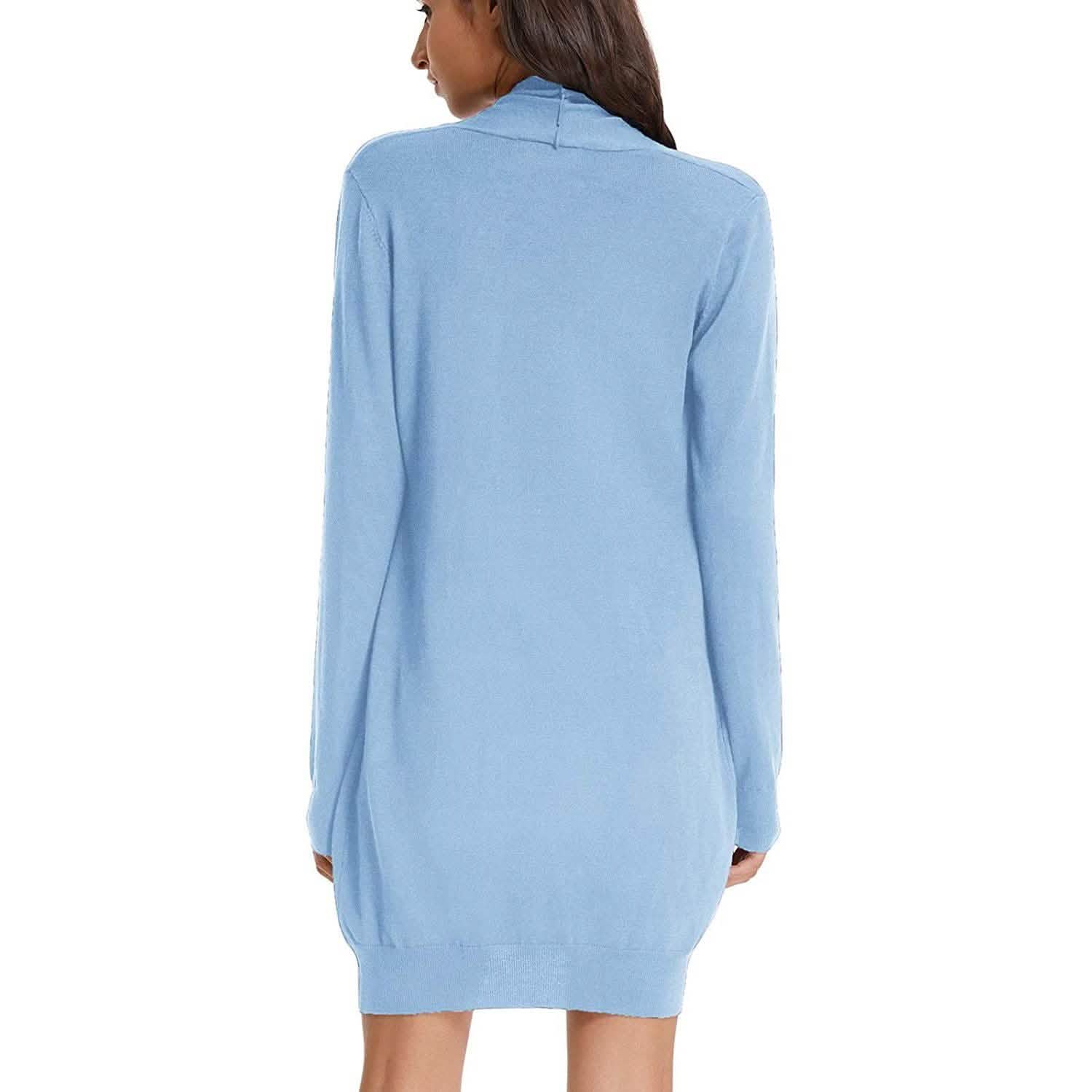 Women's Essential Solid Open Front Long Knited Cardigan Sweater