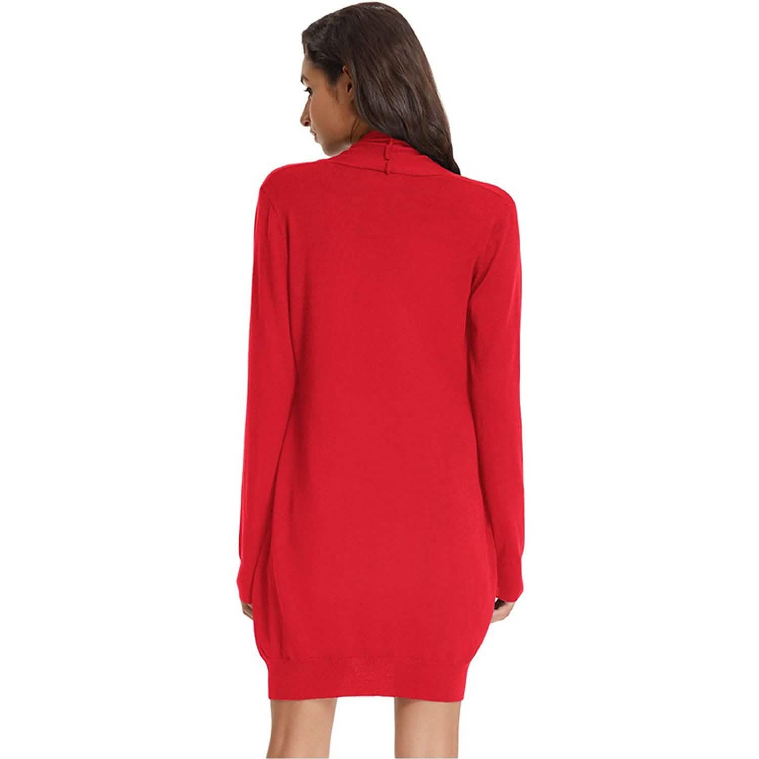 Women's Essential Solid Open Front Long Knited Cardigan Sweater