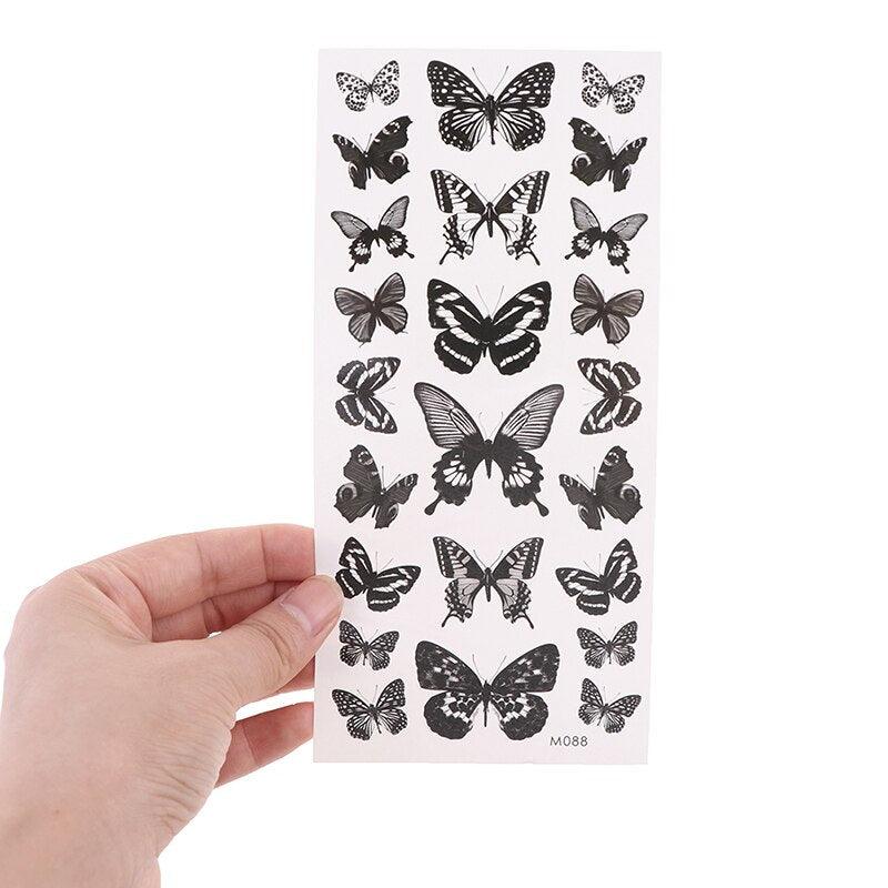 Womens Fashion 3D Butterfly Waterproof Temporary Sticker Tattoo Leg Arm Modern Blue Design For Womens