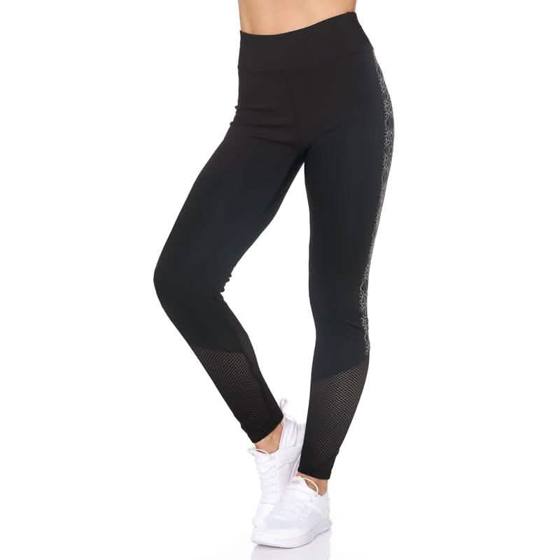 Women's Full Length Highwaist Leggings with Abstract Print