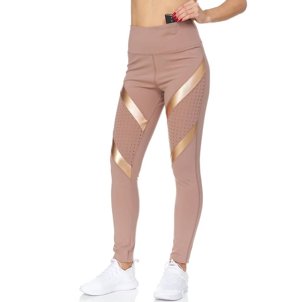 Women's High Waist Active Full Length Leggings With Lazer Cut Mesh