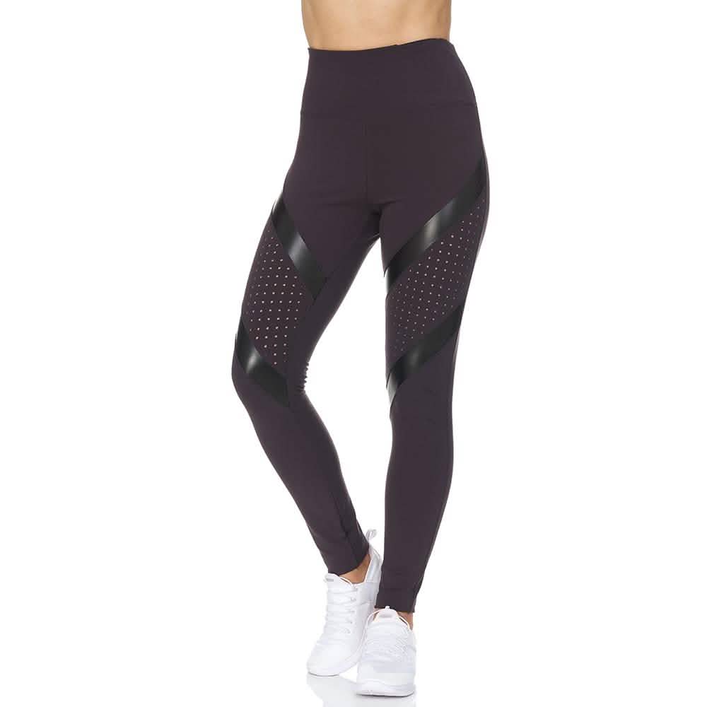 Women's High Waist Active Full Length Leggings With Lazer Cut Mesh