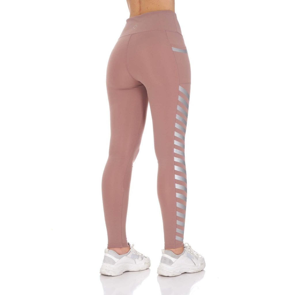 Women's High Waist Active Leggings with Pocket and Foil Detail