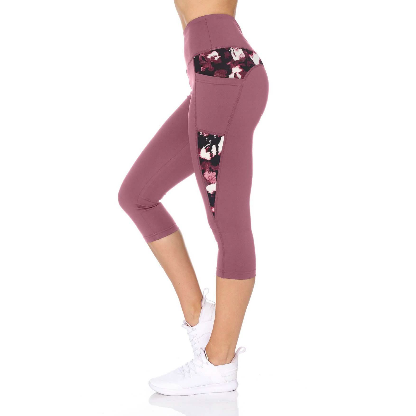 Women's High Waist Capri With Floral Print & Pockets