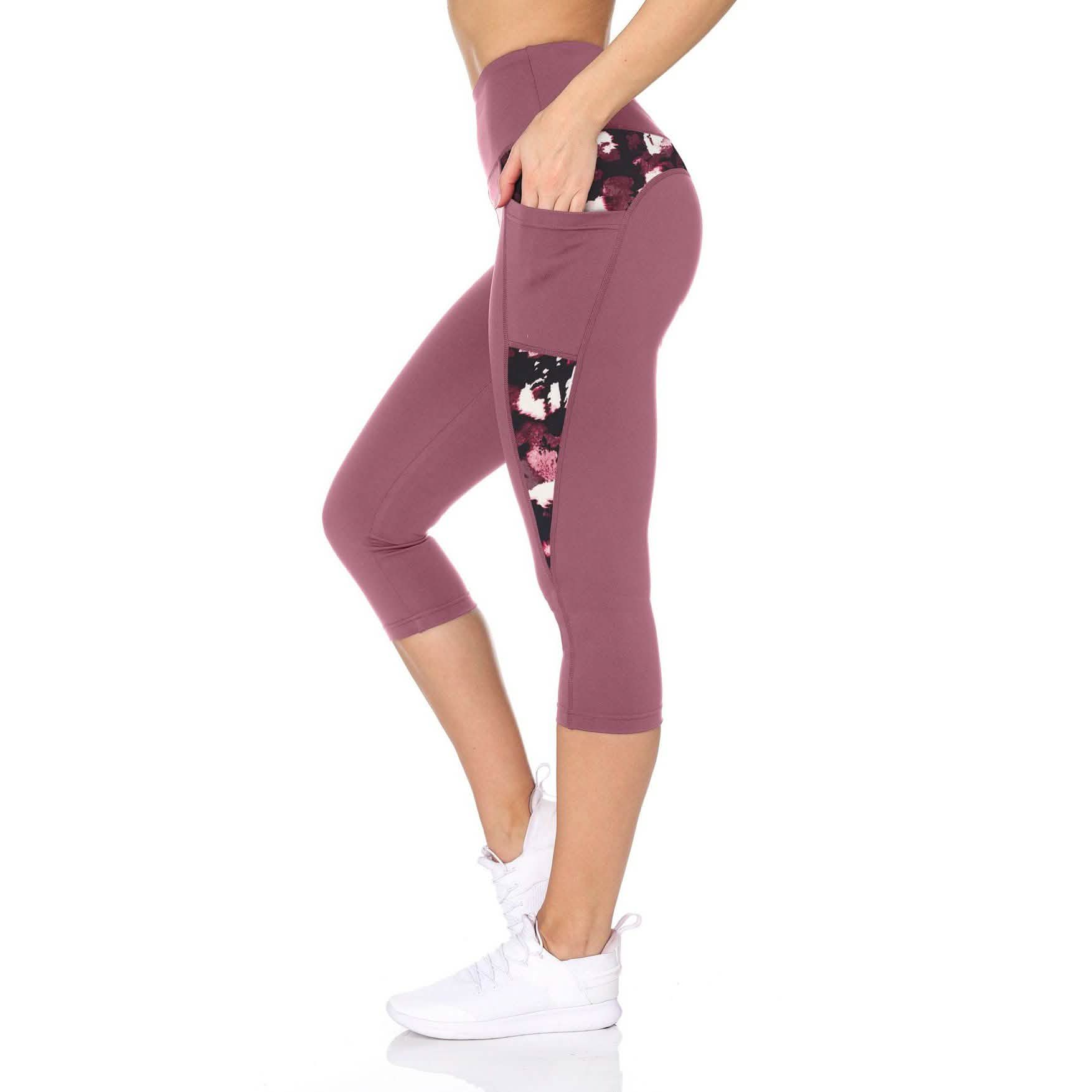 Women's High Waist Capri With Floral Print & Pockets