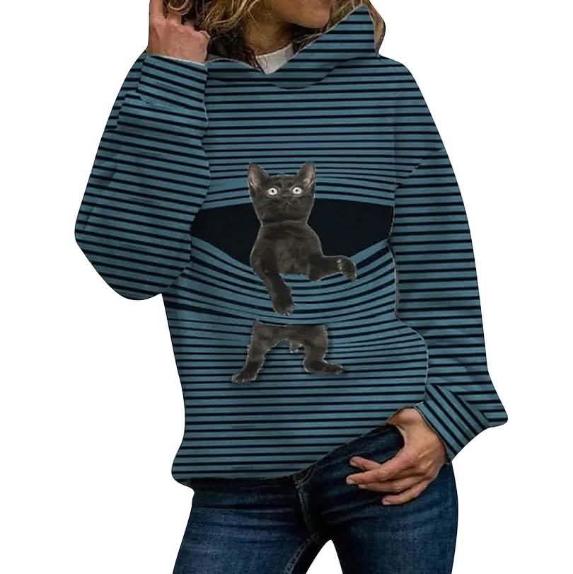 Women's Hoodie Pullover Cat Graphic Casual Daily Basic Hoodies Sweatshirts