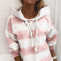 Women's Hoodie Pullover Striped Daily Basic Casual Hoodies