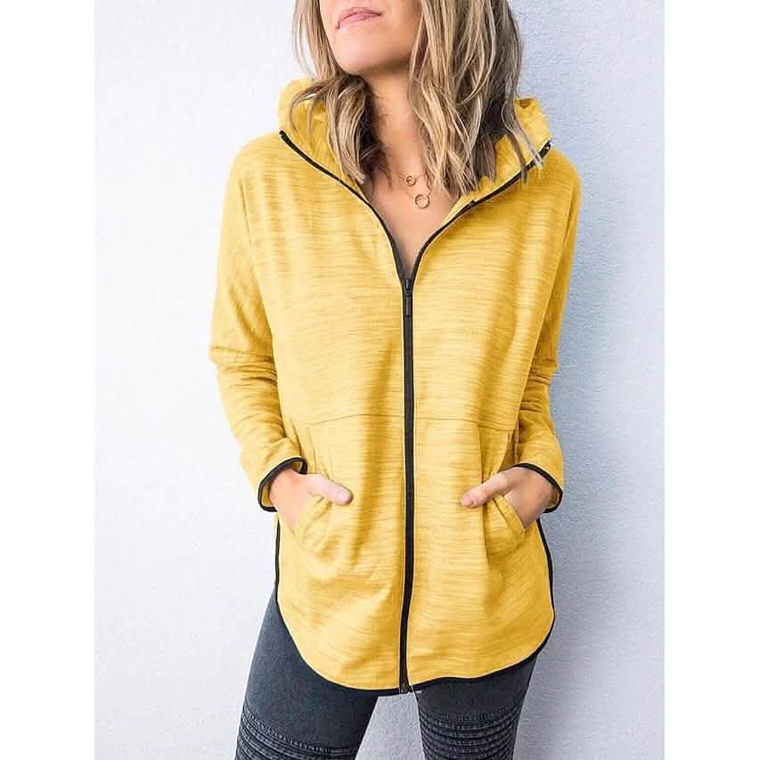Women's Hoodie Zip Up Hoodie Sweatshirt Plain Zipper Front