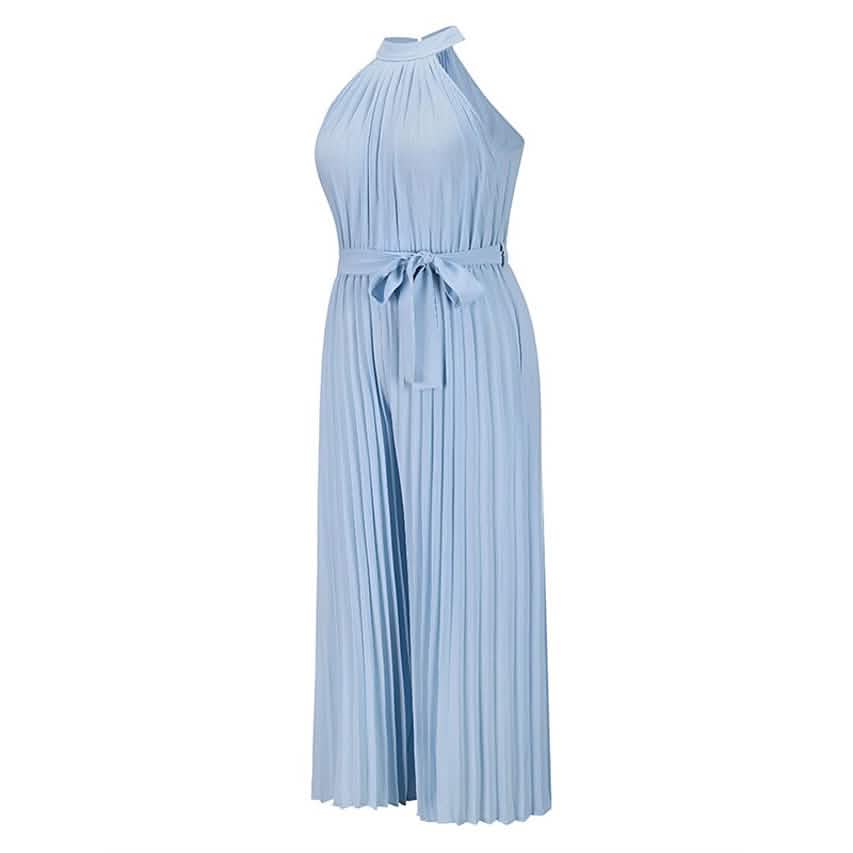 Women's Lace-Up Halter Casual Wide-Leg Jumpsuit