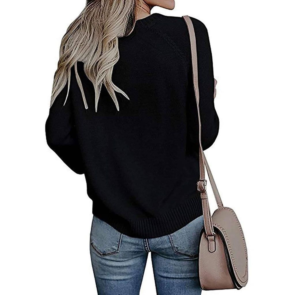 Women's Long Sleeve Crewneck Cute Heart Knitted Sweaters