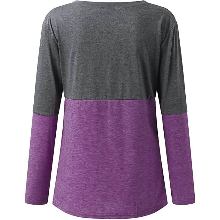 Women's Long Sleeve V Neck Loose Basic Shirt