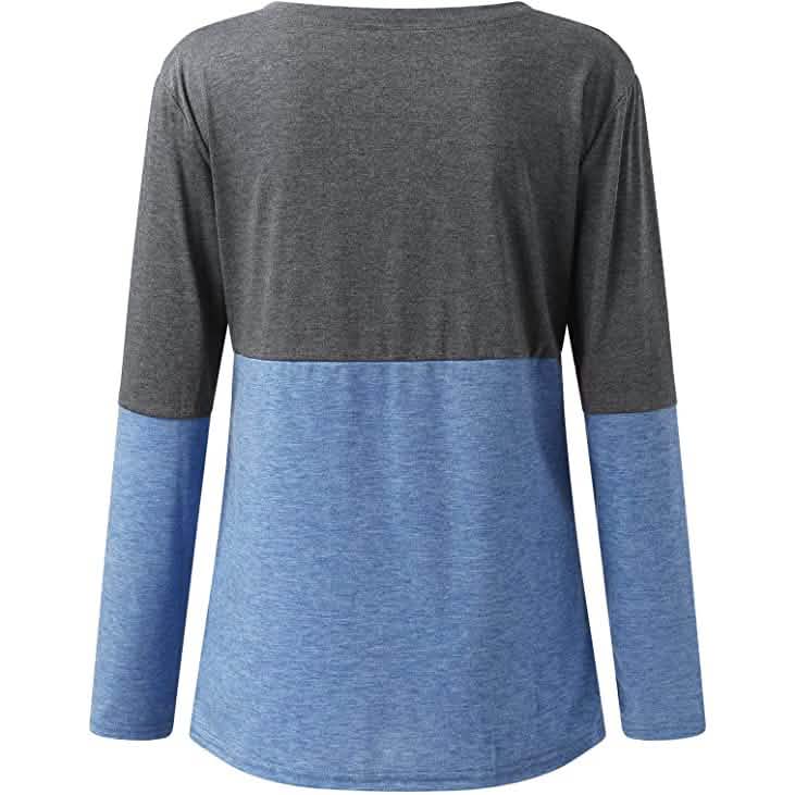 Women's Long Sleeve V Neck Loose Basic Shirt
