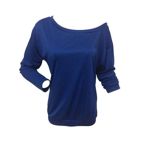 Women's New Fashion Style One Shoulder Soft Long Sleeve Top