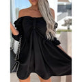 Women's Off Shoulder Casual Puff Sleeve Dress