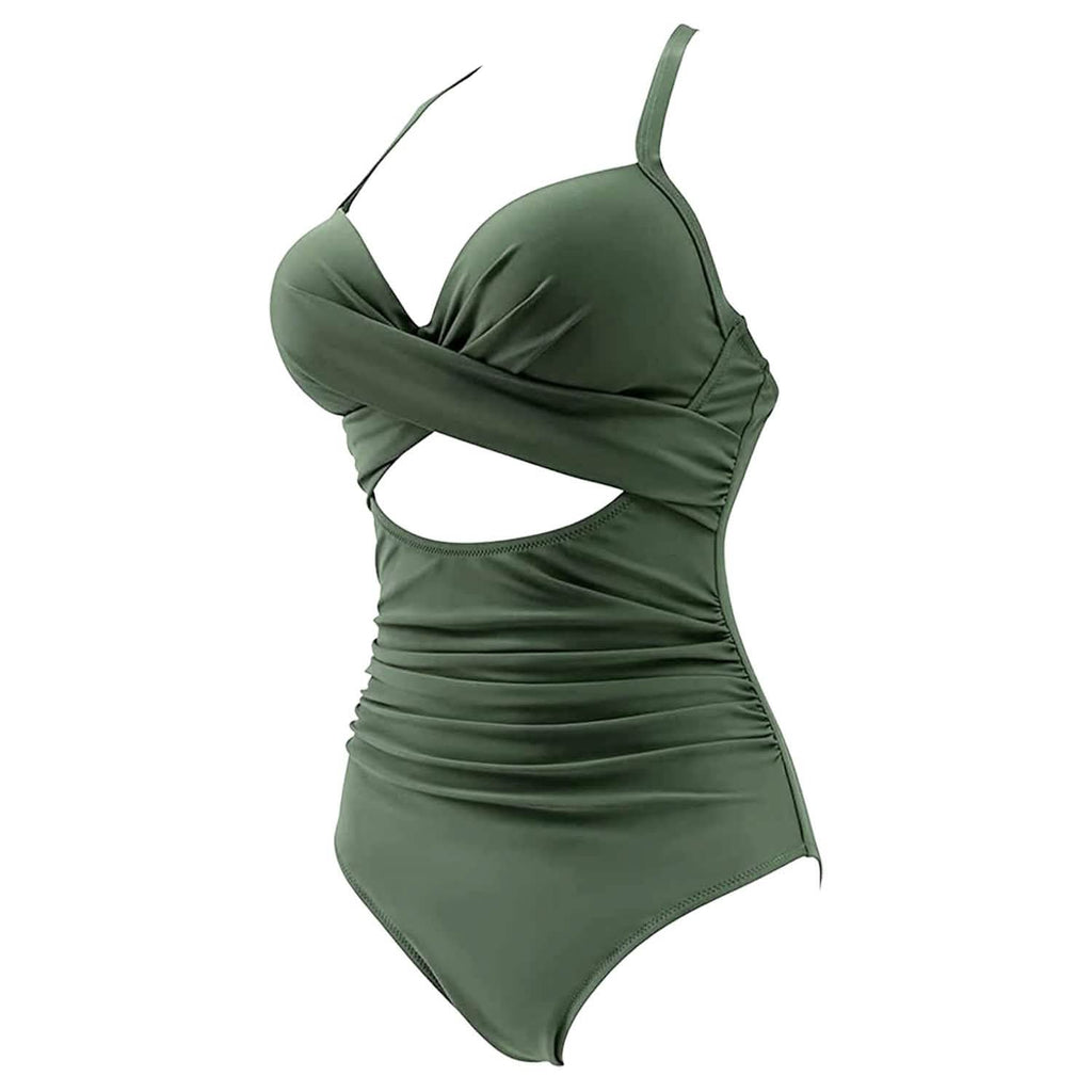 Women's One Piece High Waist Swimwear Tummy Control Cutout
