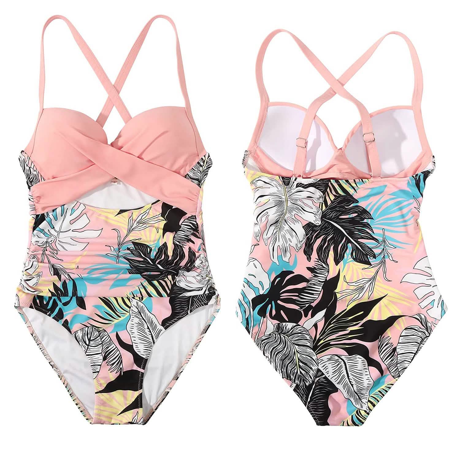 Women's One Piece High Waist Swimwear Tummy Control Cutout