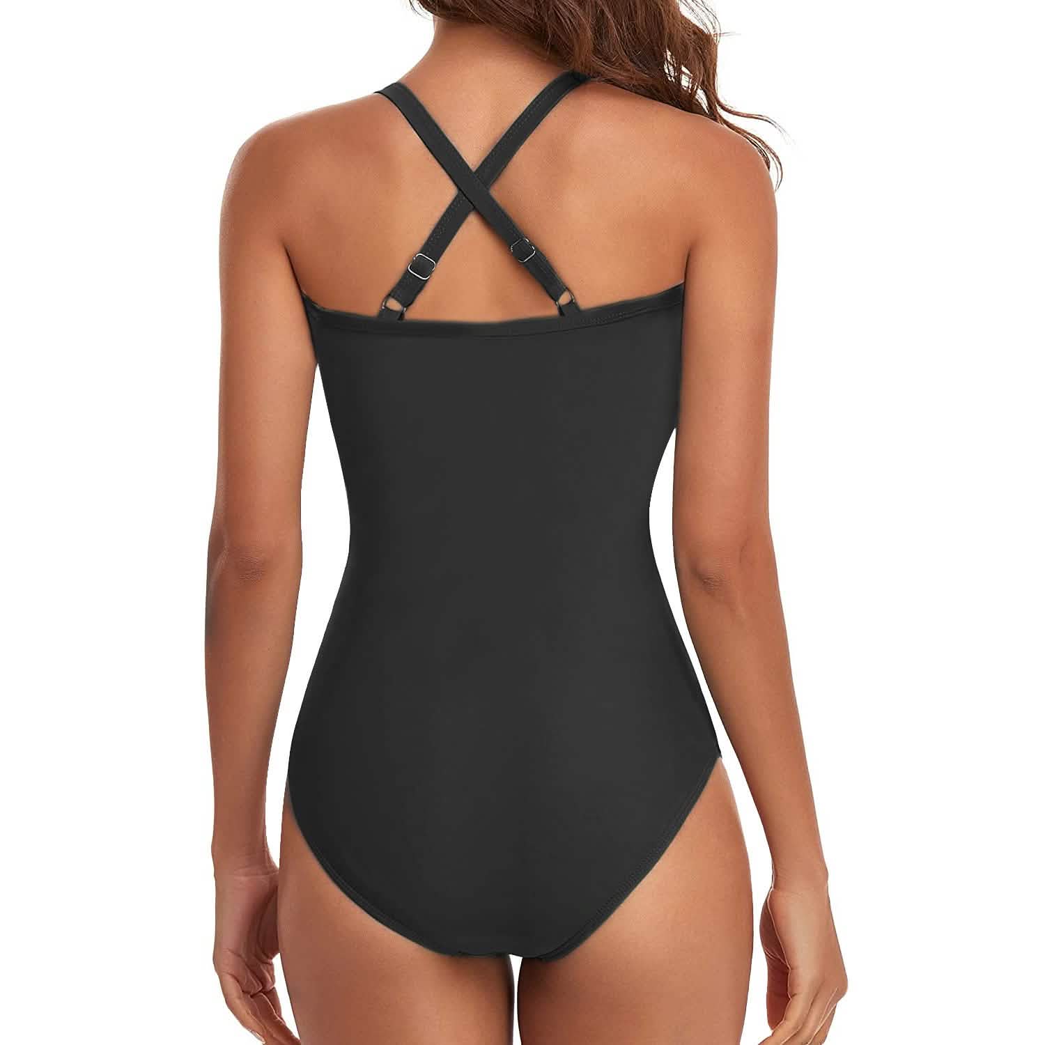 Women's One Piece High Waist Swimwear Tummy Control Cutout