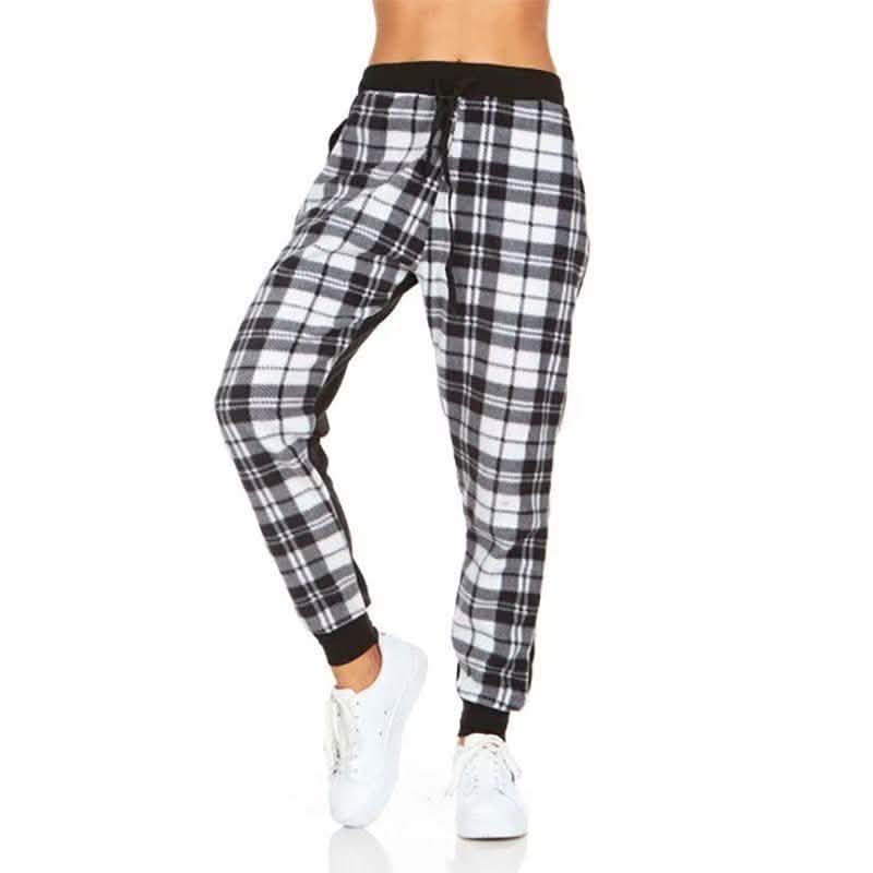 Women's Plaid Jogger Pants With Pockets